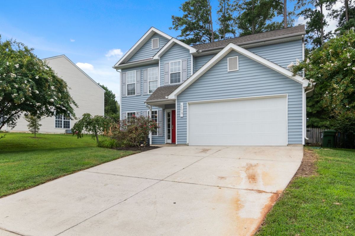 Front of a house with an attached garage