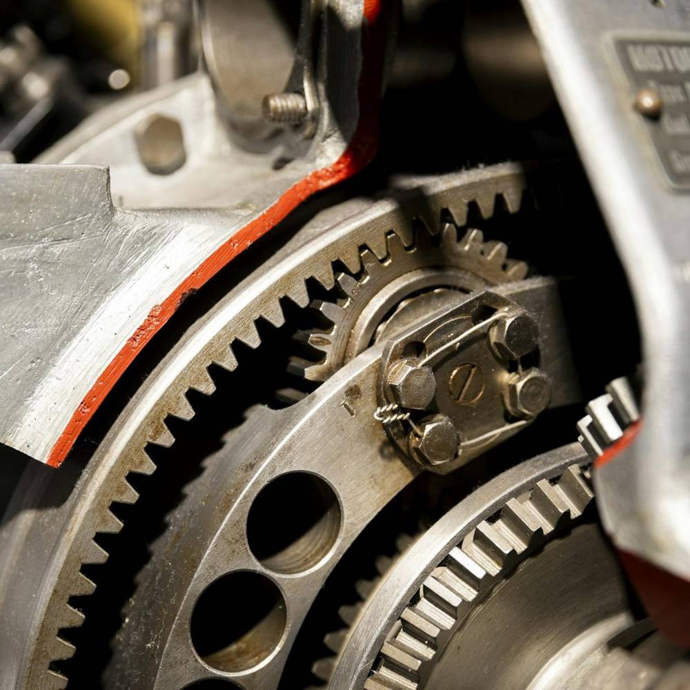 Close-up of metal drive gears