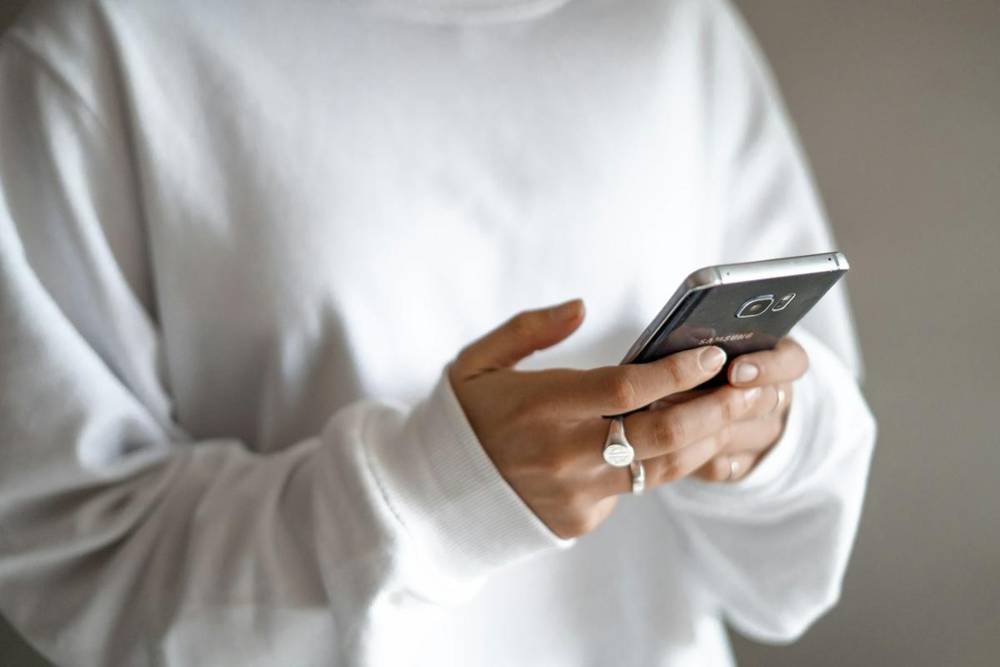 Person holding a smartphone