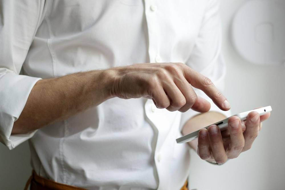 Person using a smartphone