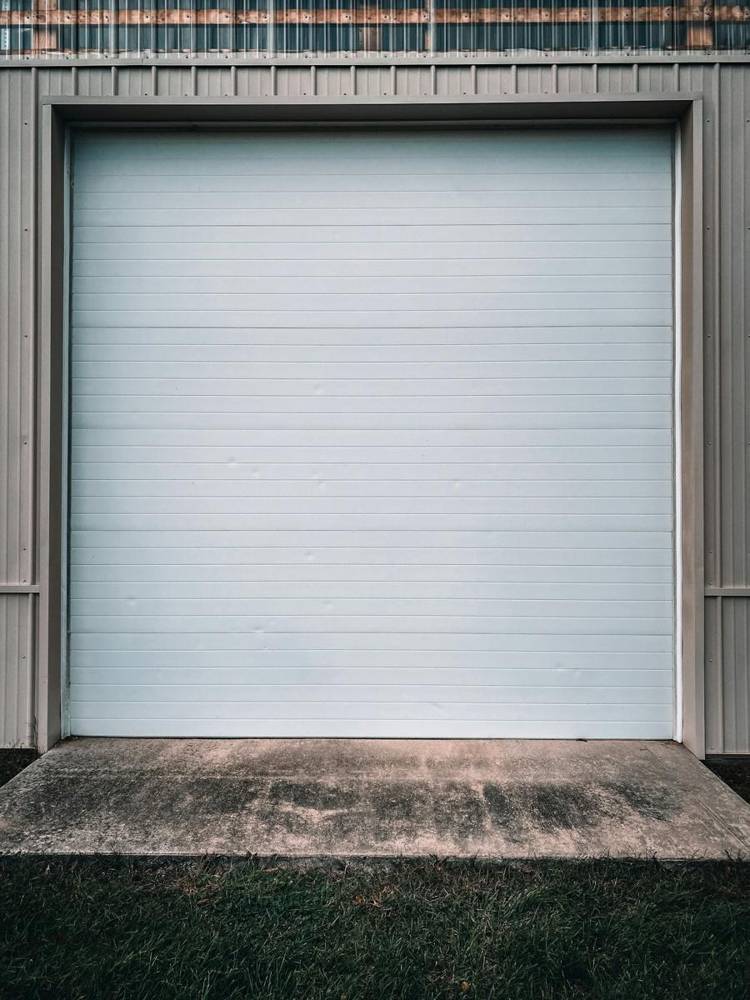 Plain white garage door